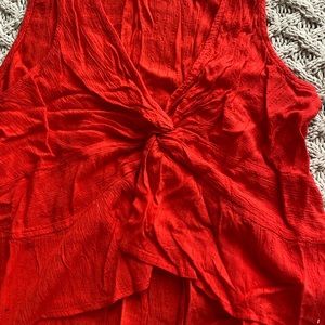 AE red tie knot top- cute for summer